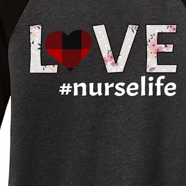 Love Nurse life Women's Tri-Blend 3/4-Sleeve Raglan Shirt