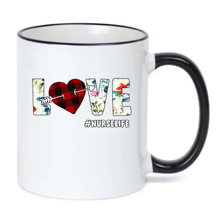 Love NurseLife Arrow Heart Black Color Changing Mug