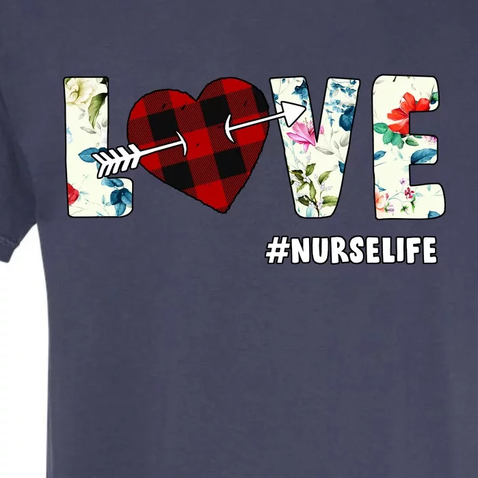 Love NurseLife Arrow Heart Garment-Dyed Heavyweight T-Shirt