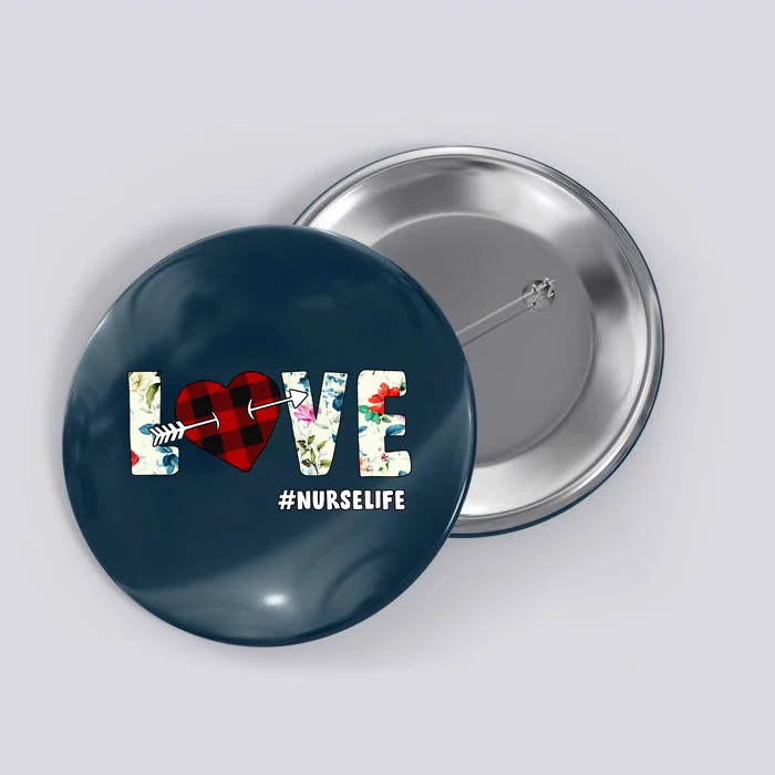 Love NurseLife Arrow Heart Button