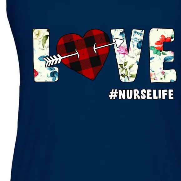 Love NurseLife Arrow Heart Ladies Essential Flowy Tank