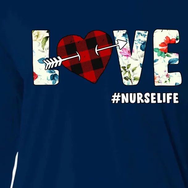 Love NurseLife Arrow Heart Cooling Performance Long Sleeve Crew