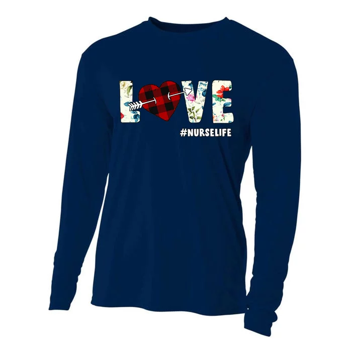 Love NurseLife Arrow Heart Cooling Performance Long Sleeve Crew