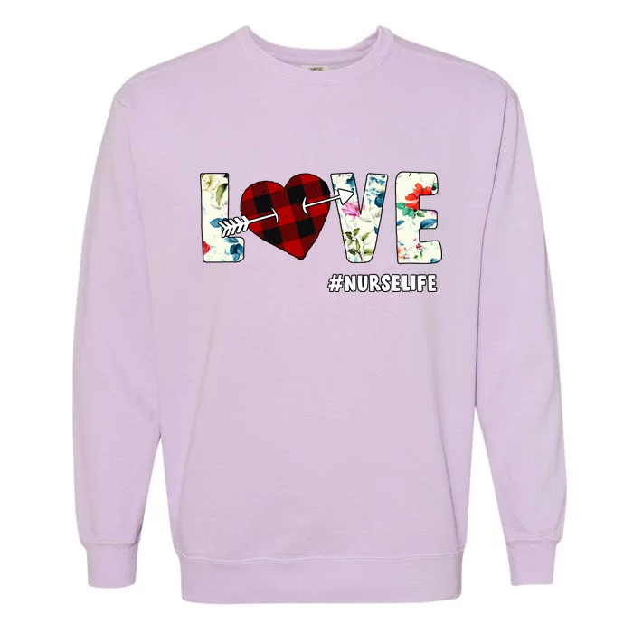 Love NurseLife Arrow Heart Garment-Dyed Sweatshirt