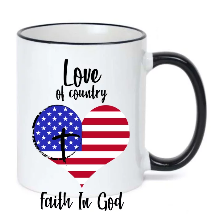 Love Of Country And Faith In God Black Color Changing Mug