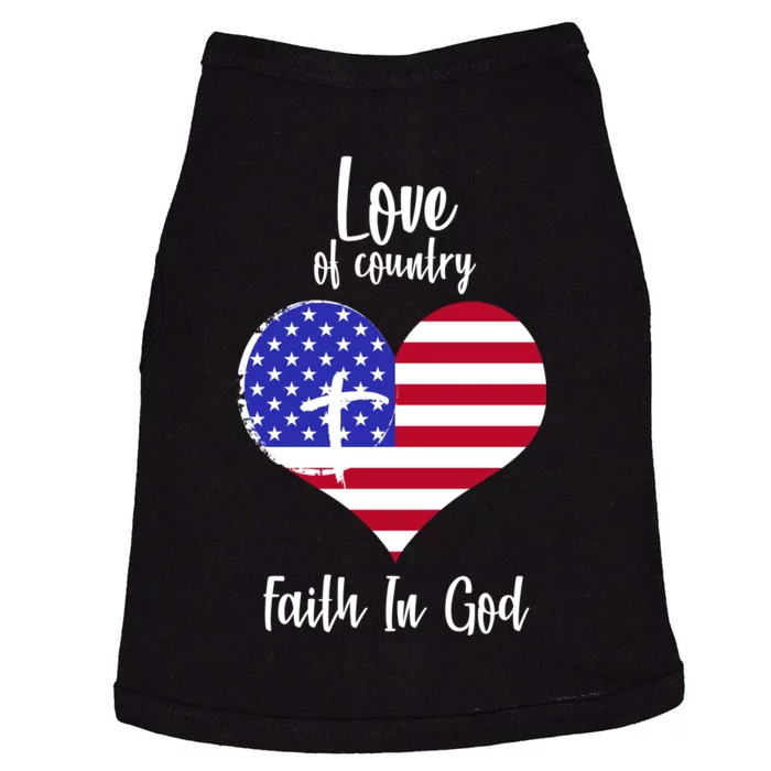 Love Of Country And Faith In God Doggie Tank