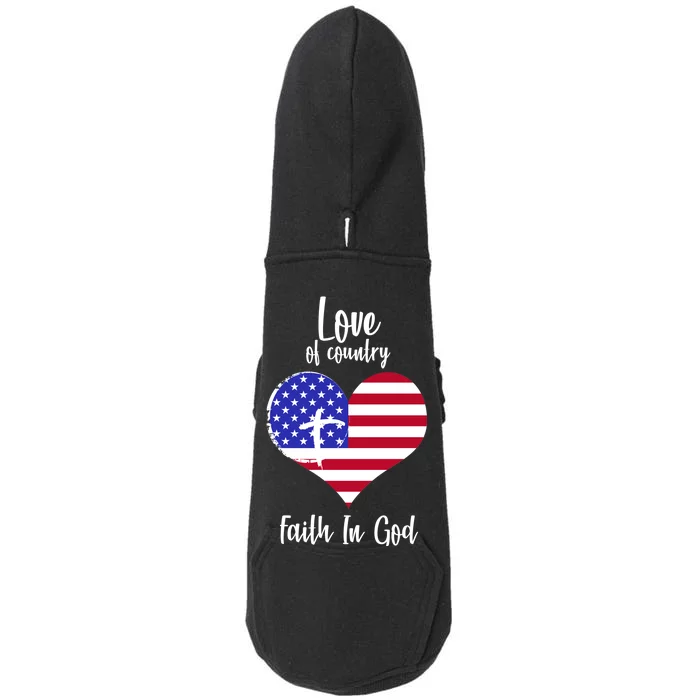 Love Of Country And Faith In God Doggie 3-End Fleece Hoodie