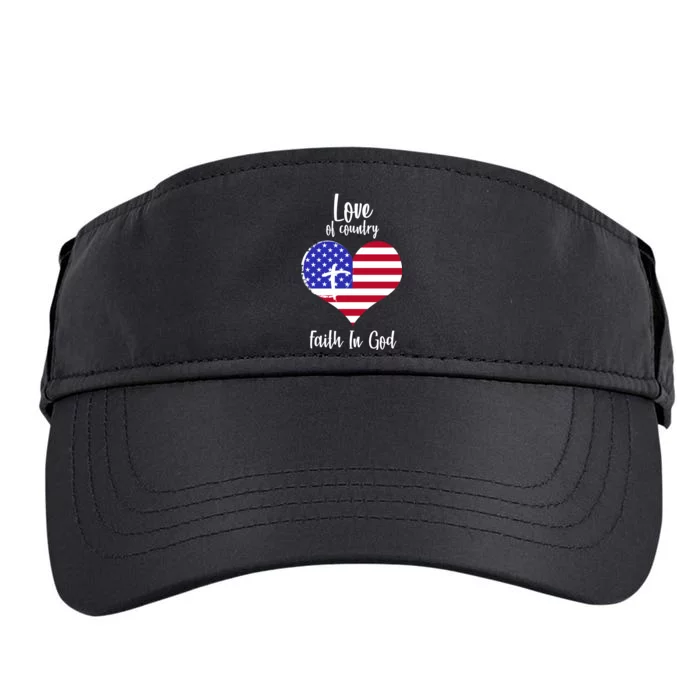 Love Of Country And Faith In God Adult Drive Performance Visor