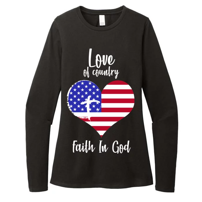 Love Of Country And Faith In God Womens CVC Long Sleeve Shirt