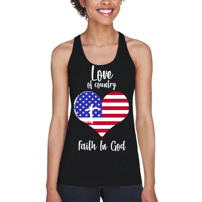 Love Of Country And Faith In God Women's Racerback Tank