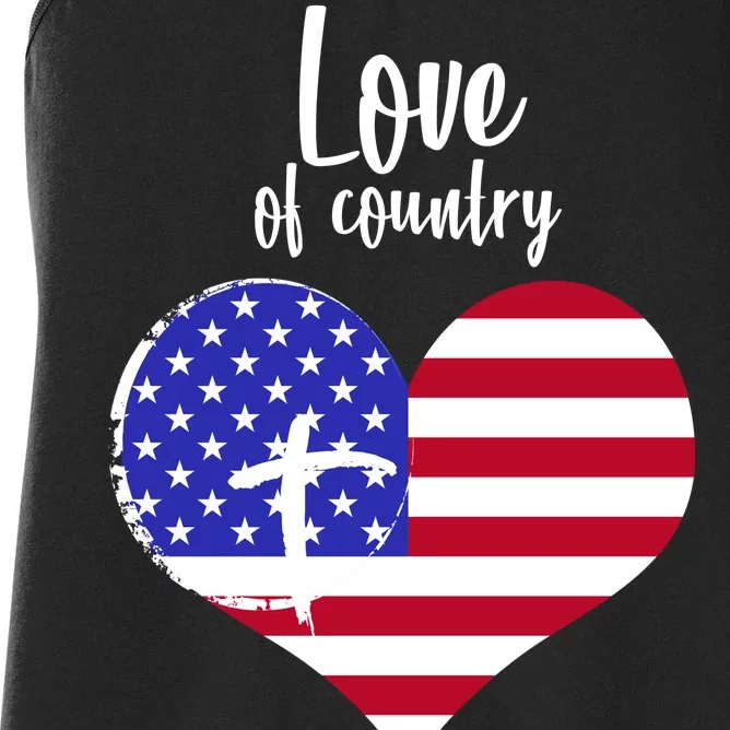 Love Of Country And Faith In God Women's Racerback Tank