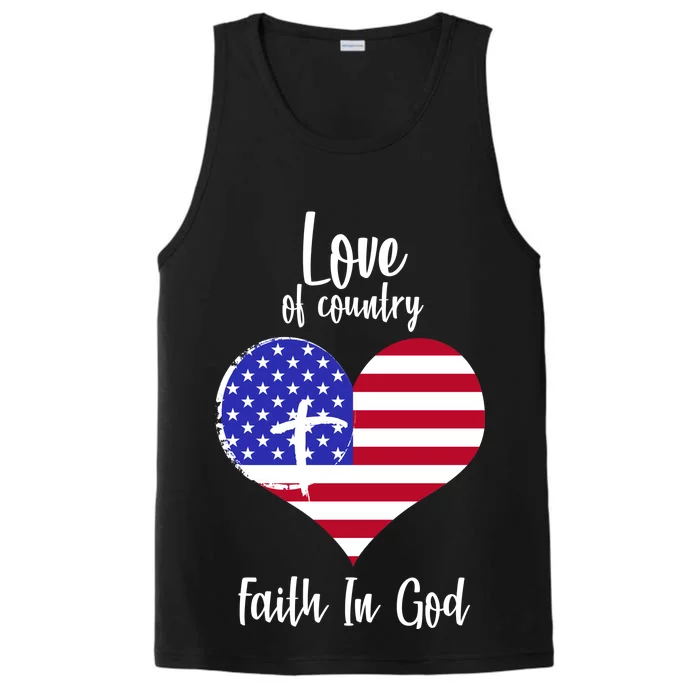 Love Of Country And Faith In God Performance Tank