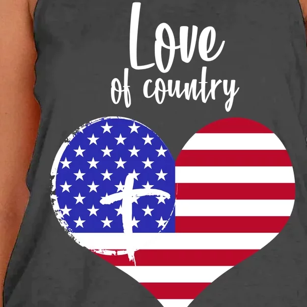 Love Of Country And Faith In God Women's Knotted Racerback Tank