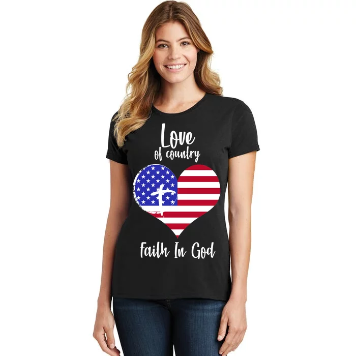 Love Of Country And Faith In God Women's T-Shirt