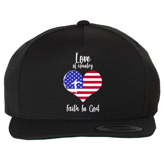 Love Of Country And Faith In God Wool Snapback Cap