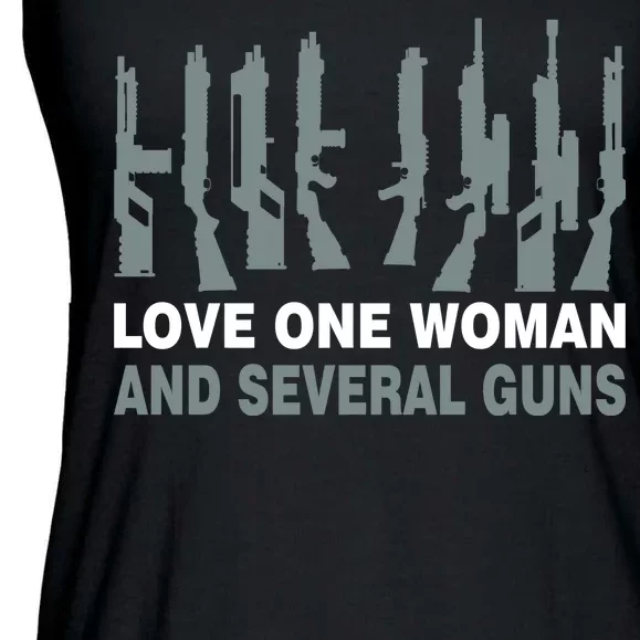 Love One Woman And Several Guns Ladies Essential Flowy Tank