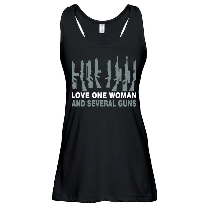 Love One Woman And Several Guns Ladies Essential Flowy Tank