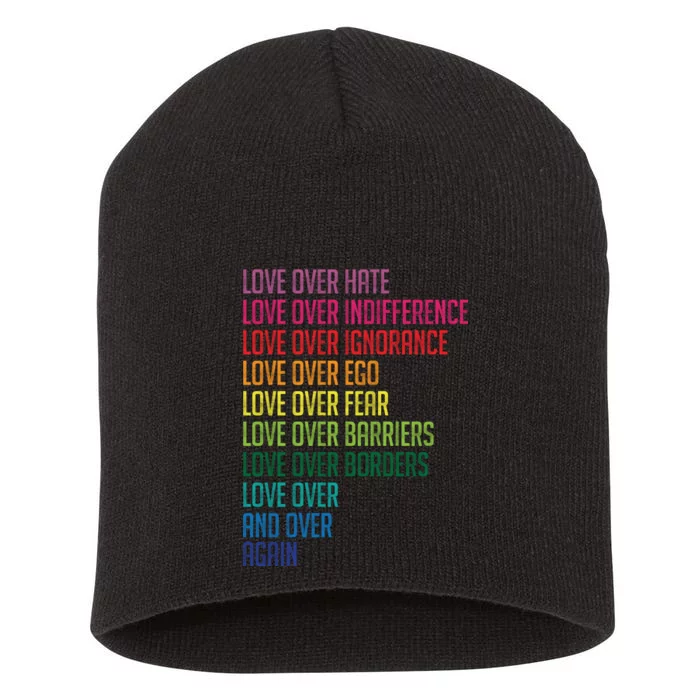 Love Over Everything Short Acrylic Beanie