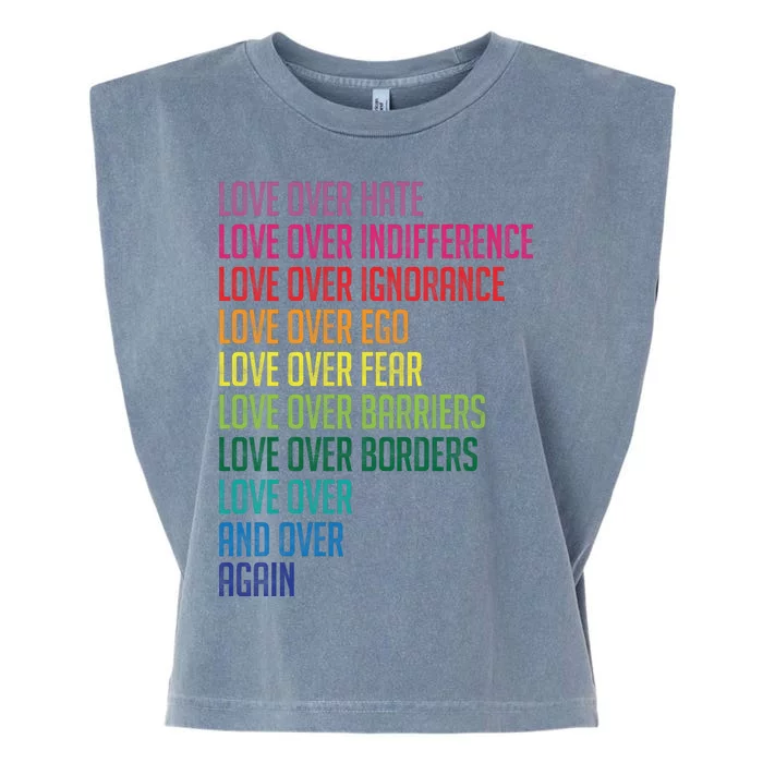 Love Over Everything Garment-Dyed Women's Muscle Tee