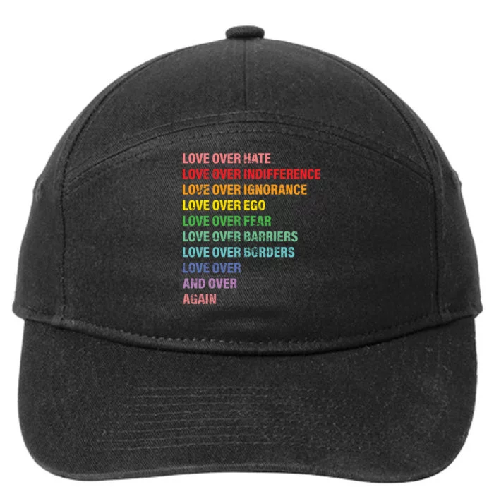 Love Over Hate Love Over Indifference 7-Panel Snapback Hat