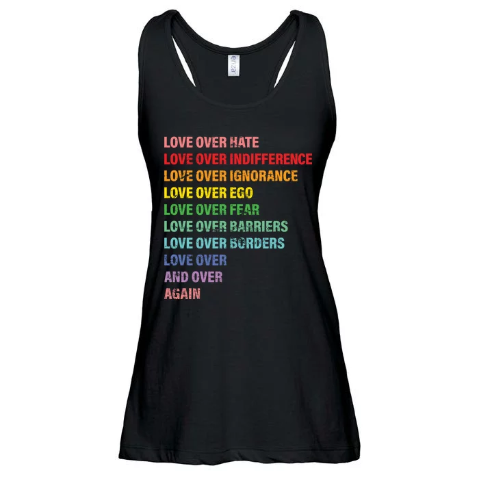 Love Over Hate Love Over Indifference Ladies Essential Flowy Tank