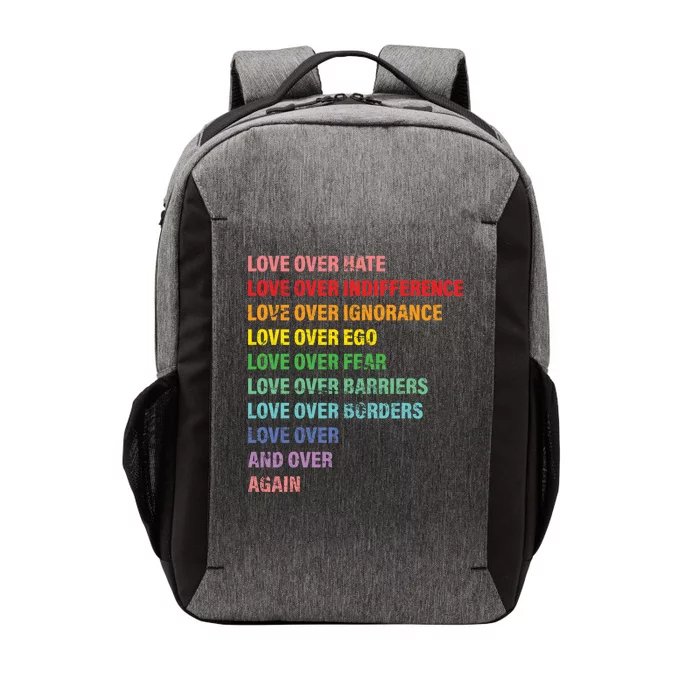 Love Over Hate Love Over Indifference Vector Backpack