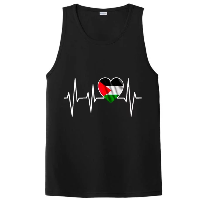 Love Pakistan Flag Heartbeat Pulse Performance Tank