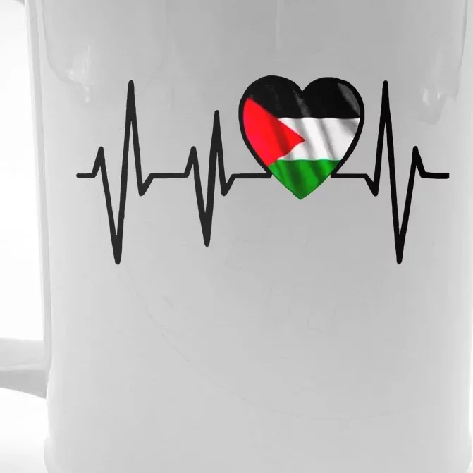 Love Pakistan Flag Heartbeat Pulse Front & Back Beer Stein