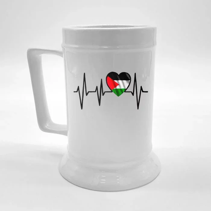 Love Pakistan Flag Heartbeat Pulse Front & Back Beer Stein