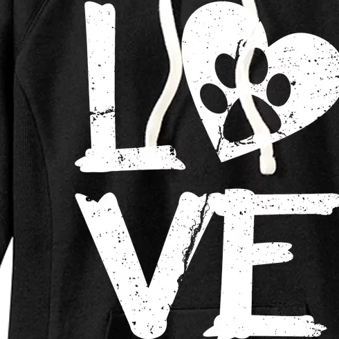 Love Paw In Heart Women's Fleece Hoodie