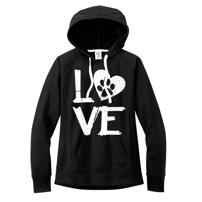 Love Paw In Heart Women's Fleece Hoodie