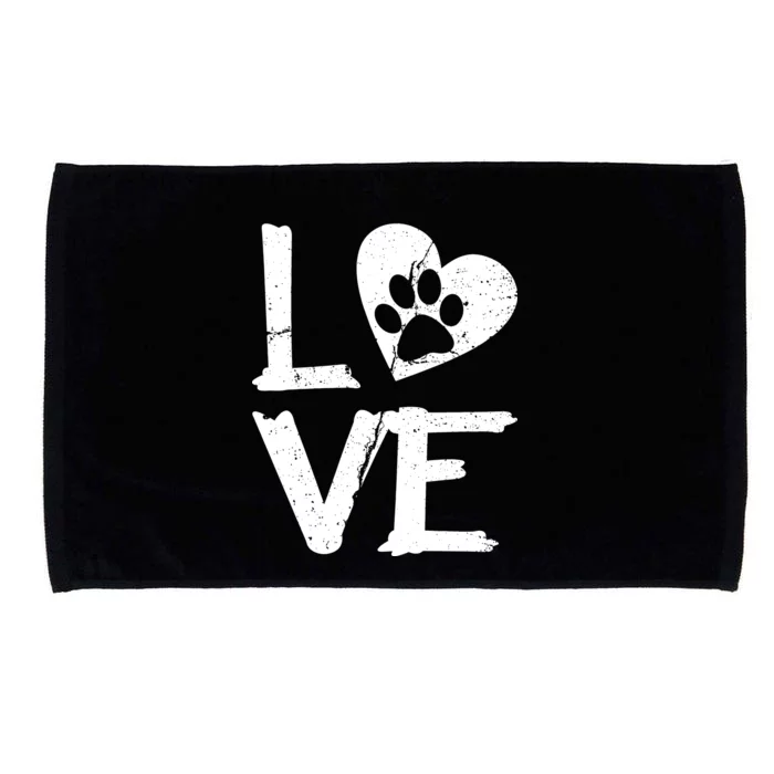 Love Paw In Heart Microfiber Hand Towel