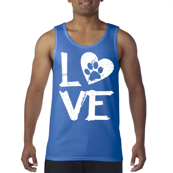 Love Paw In Heart Tank Top