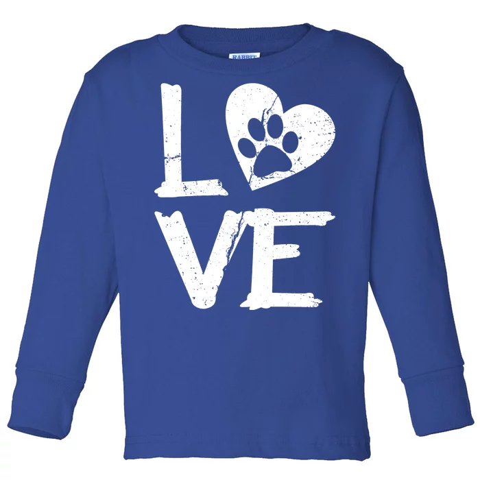 Love Paw In Heart Toddler Long Sleeve Shirt