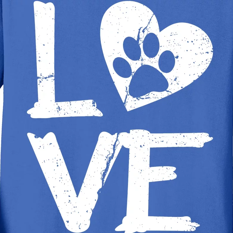 Love Paw In Heart Kids Long Sleeve Shirt