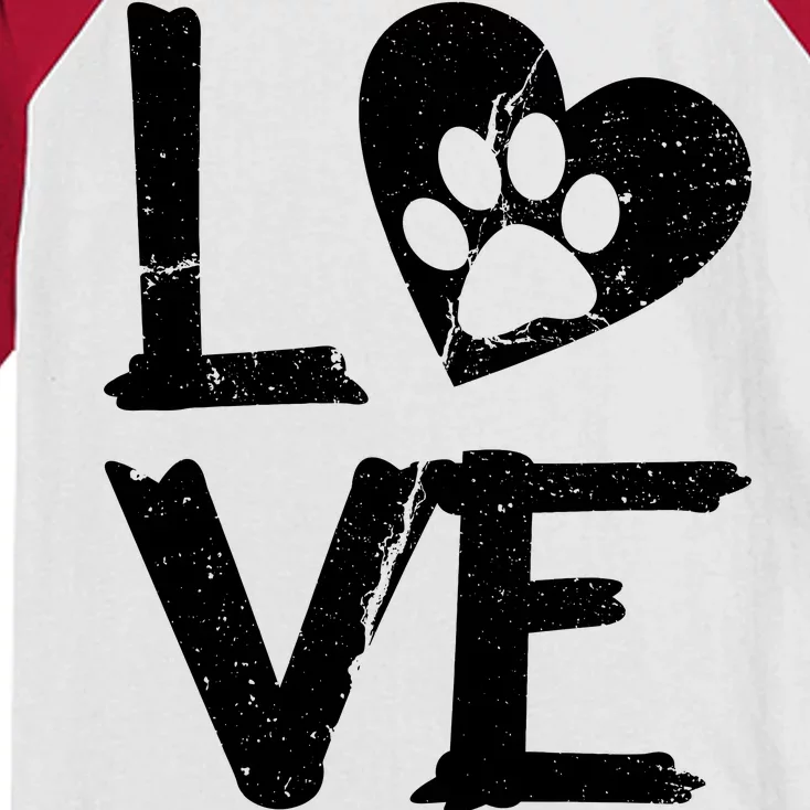 Love Paw In Heart Kids Colorblock Raglan Jersey