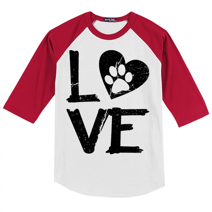 Love Paw In Heart Kids Colorblock Raglan Jersey