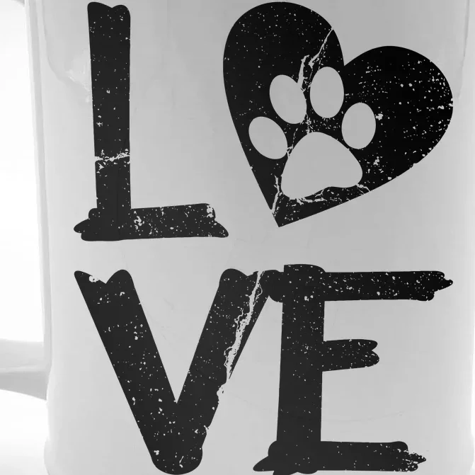 Love Paw In Heart Front & Back Beer Stein