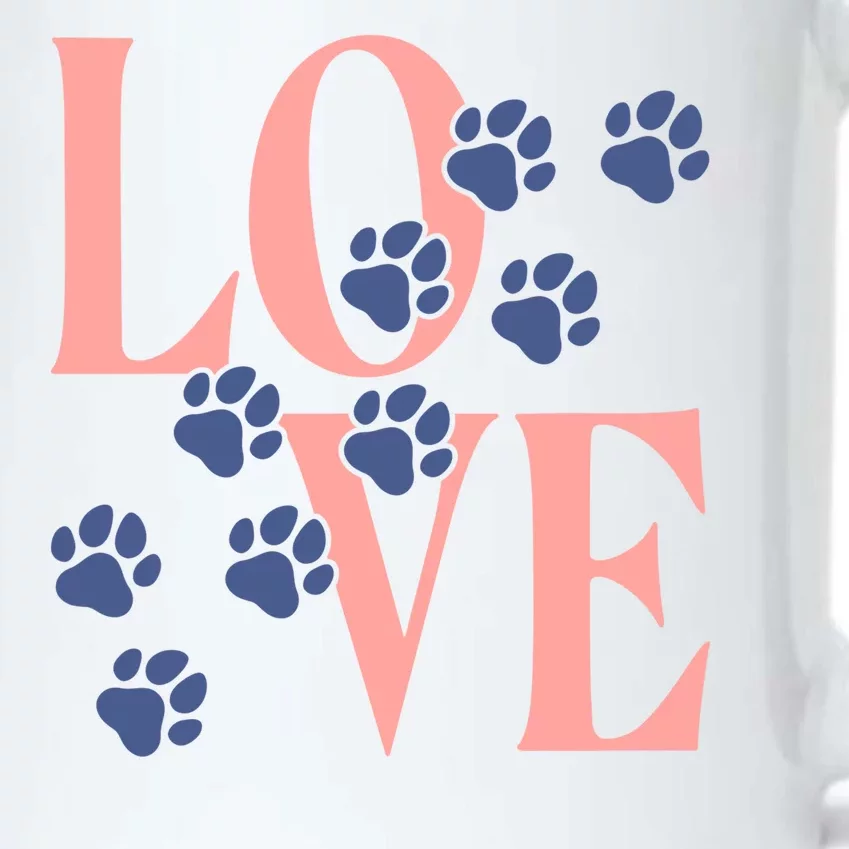 Love Paw Print Black Color Changing Mug