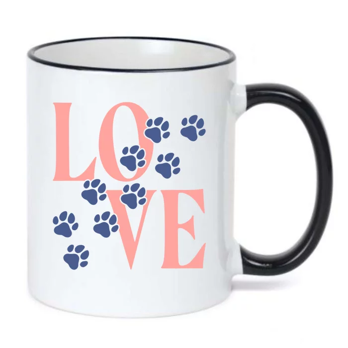 Love Paw Print Black Color Changing Mug