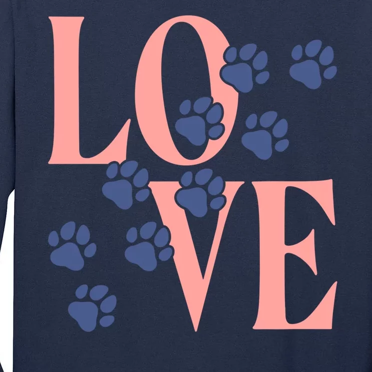 Love Paw Print Tall Long Sleeve T-Shirt