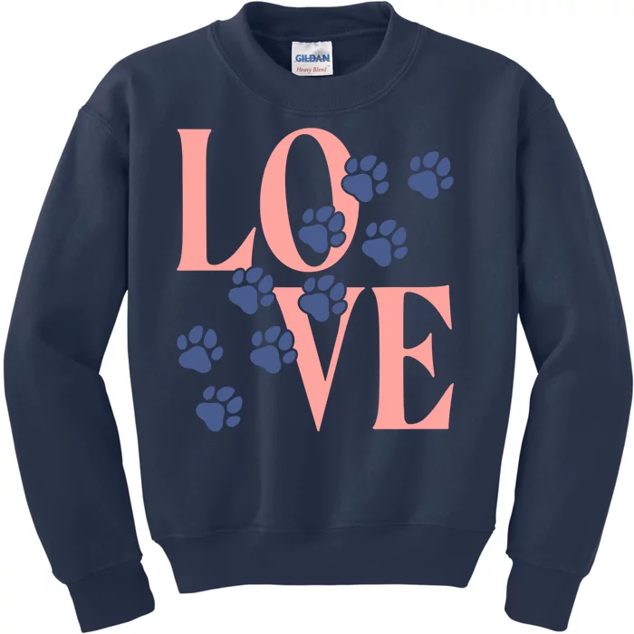 Love Paw Print Kids Sweatshirt