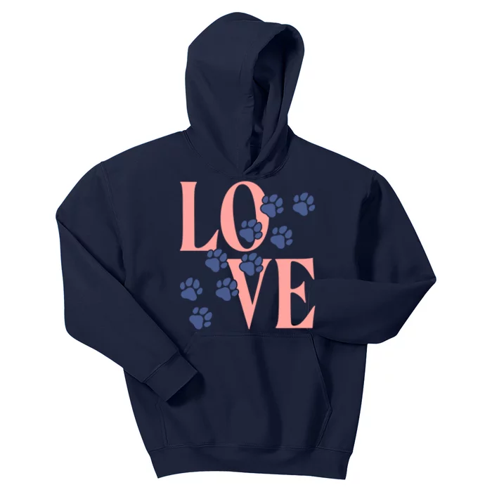 Love Paw Print Kids Hoodie