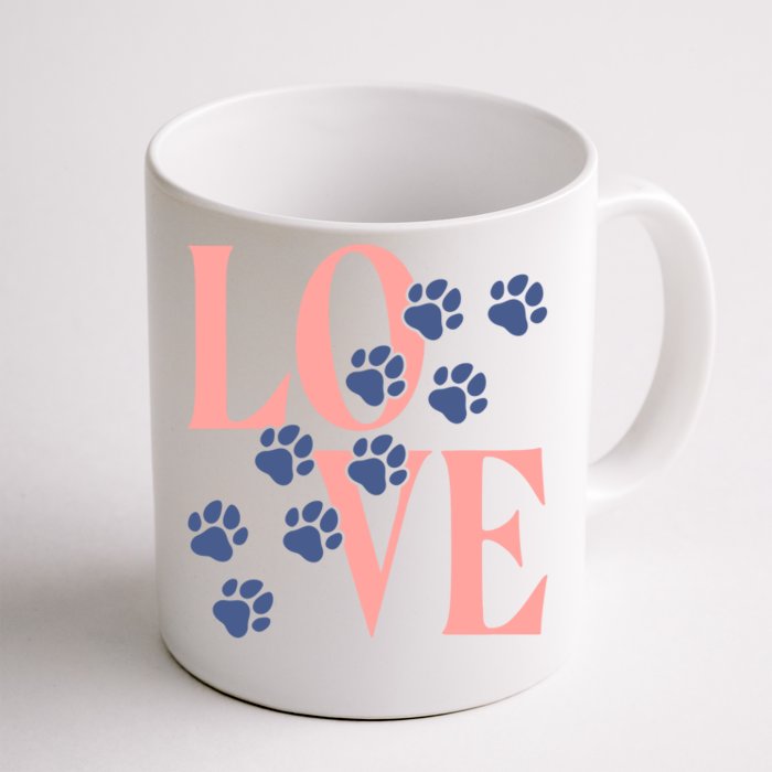 Love Paw Print Front & Back Coffee Mug