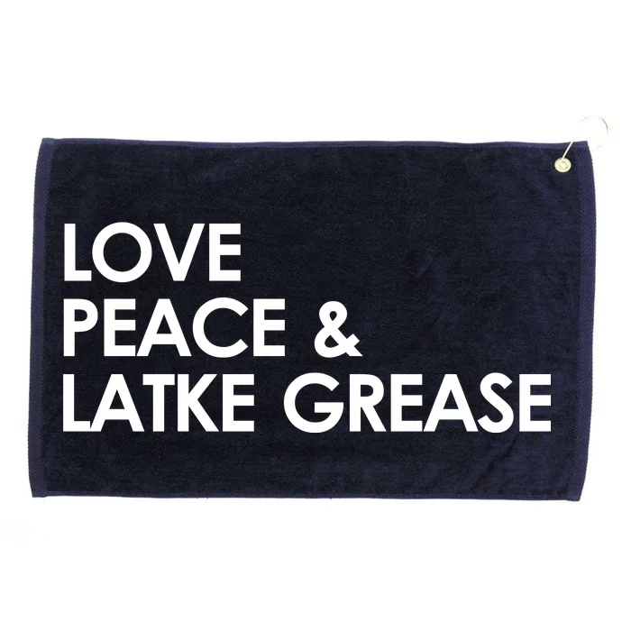 Love Peace & Latke Grease Funny Hanukkah Grommeted Golf Towel