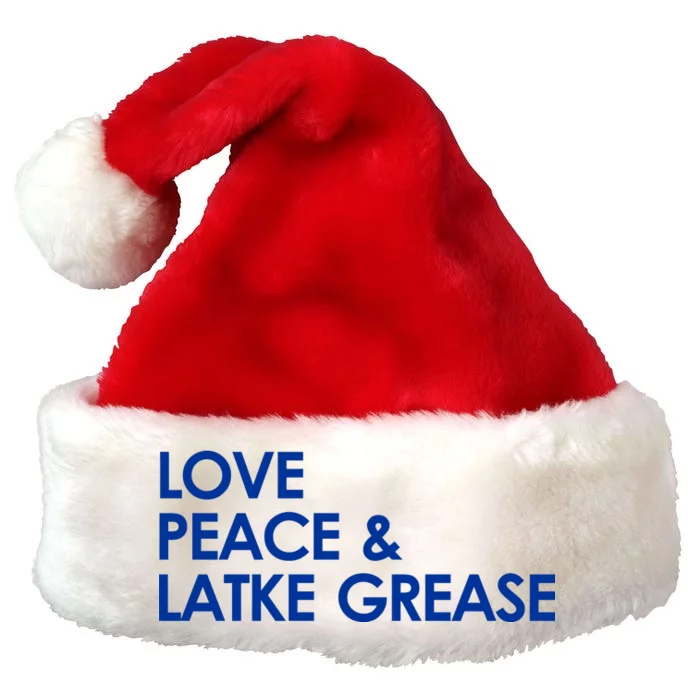 Love Peace & Latke Grease Funny Hanukkah Premium Christmas Santa Hat