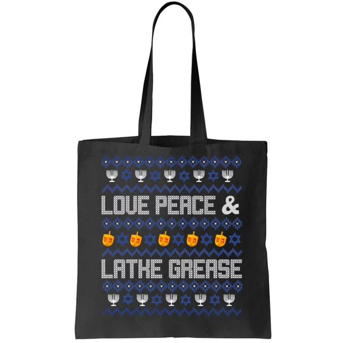 Love Peace & Latke Grease Hanukkah Ugly Tote Bag