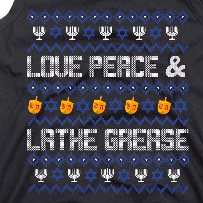 Love Peace & Latke Grease Hanukkah Ugly Tank Top