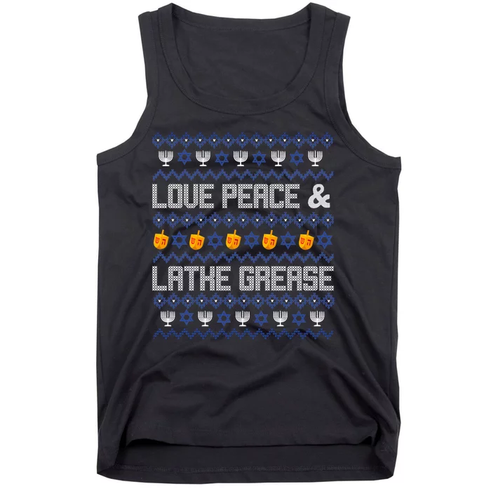 Love Peace & Latke Grease Hanukkah Ugly Tank Top