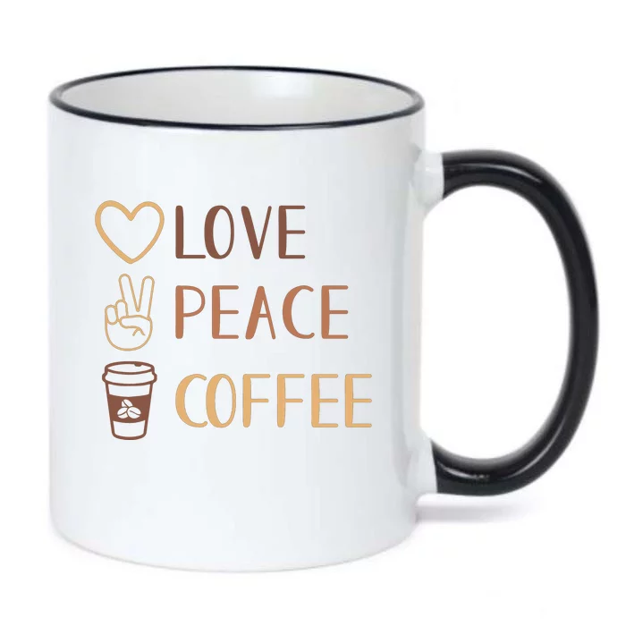 Love Peace Coffee Funny Black Color Changing Mug